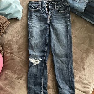 american eagle high rise cropped jeggings